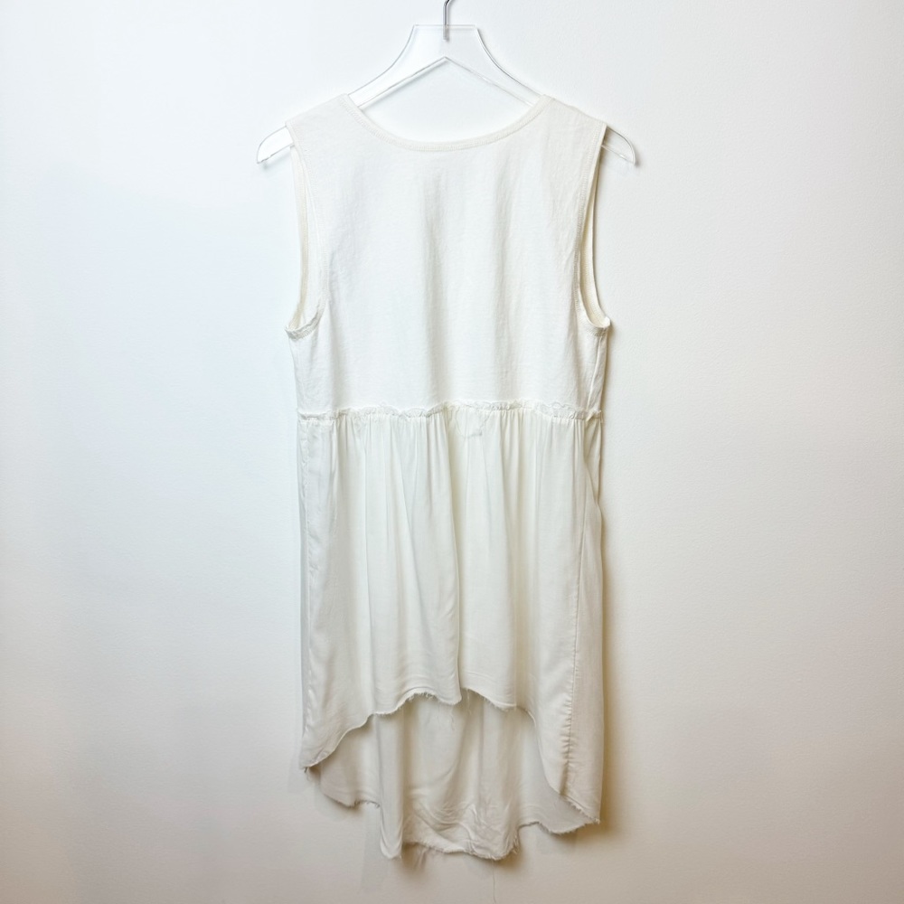 Vintage | White Boho Flowy Mixed Media Tunic Dress